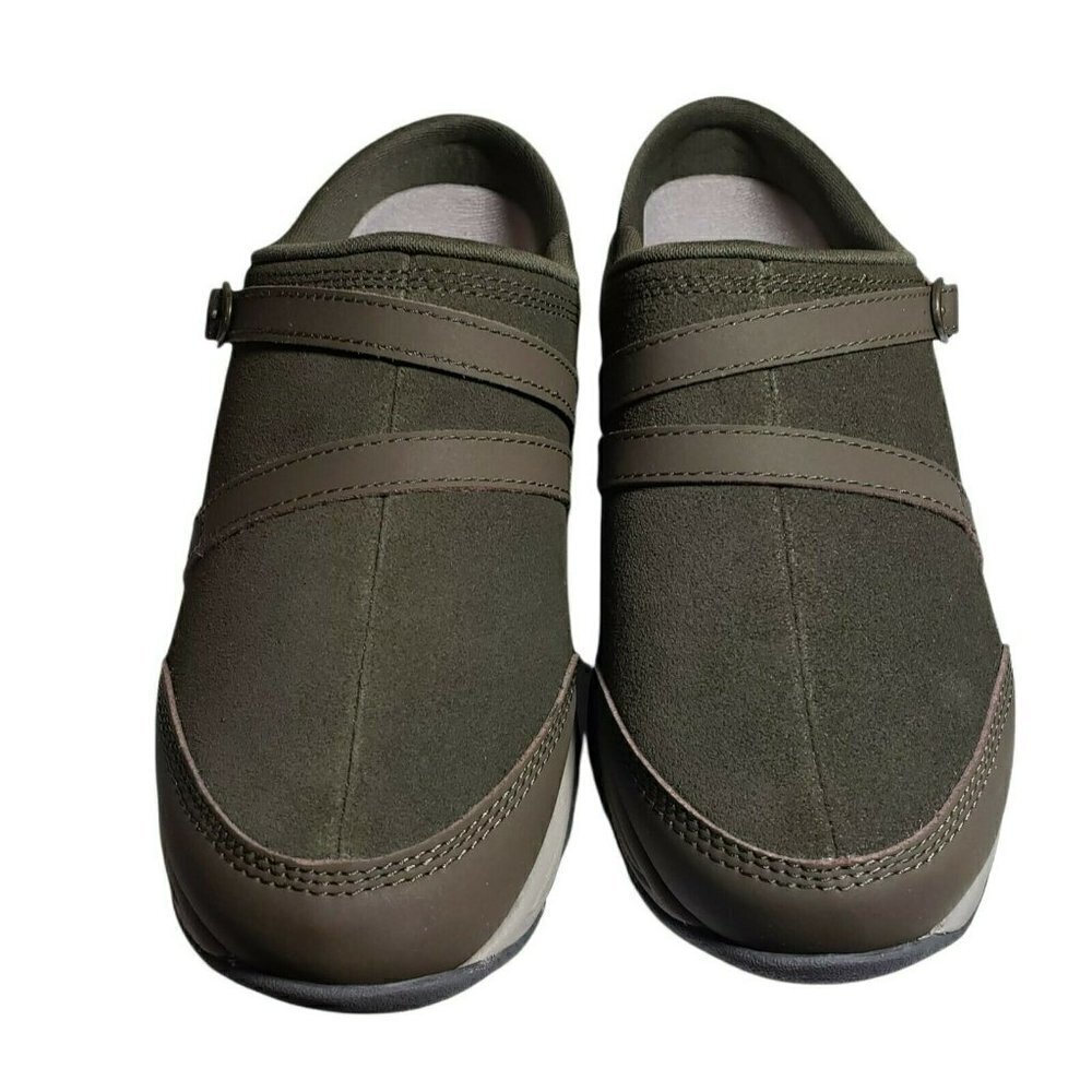 Easy Spirit Womens Dark Green Closed Toe Slip On Backless Clogs Mules Size 7W - Picture 2 of 9